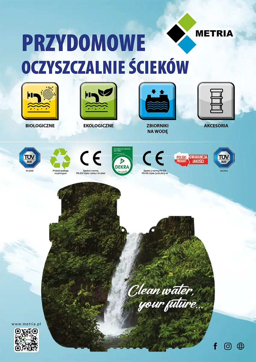 Katalog Metria 2026 - przydomowe oczyszczalnie ścieków biologiczne i ekologiczne, zbiorniki na wodę deszczową oraz akcesoria