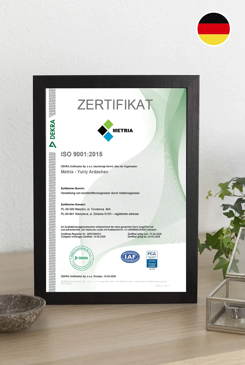 CERT_2026_DE_9001_METRIA_icon